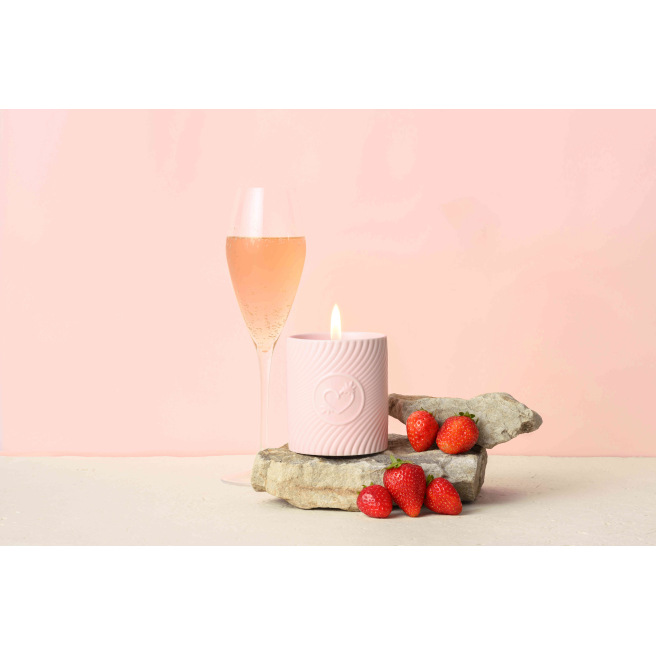 Bougie de massage Rose 220 ml - Fraises et champagne