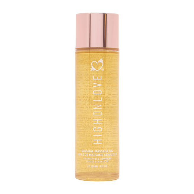 Huile de massage luxueuse Fraises et champagne - 120 ml