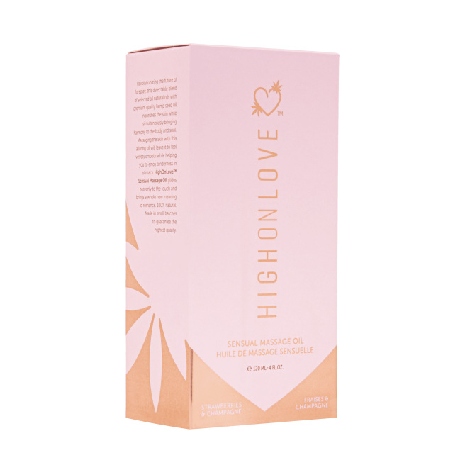 Huile de massage luxueuse Fraises et champagne - 120 ml