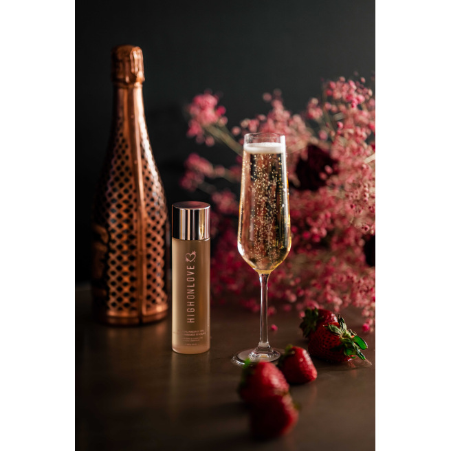 Huile de massage luxueuse Fraises et champagne - 120 ml