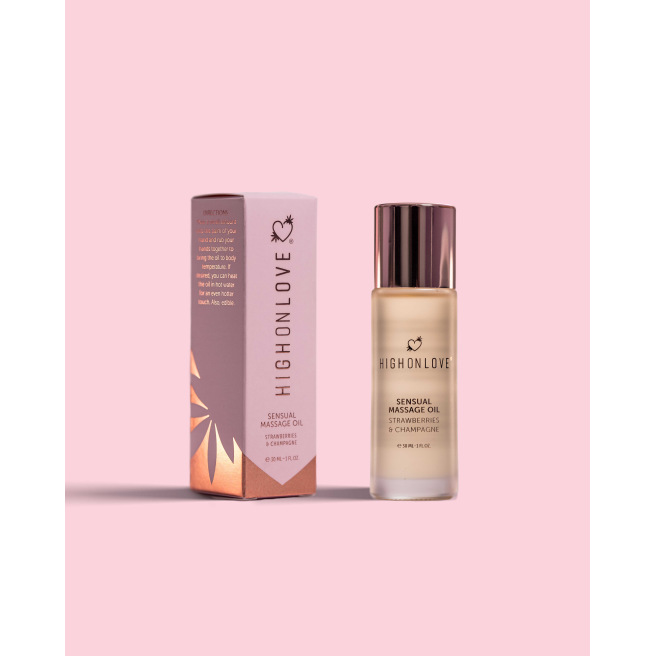 Mini Huile de massage luxueuse Fraises et champagne - 30 ml