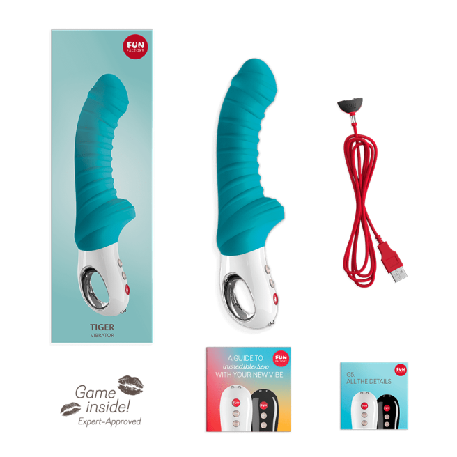 Tiger - Vibromasseur strié - Pétrole Tiger - Vibromasseur strié - Pétrole