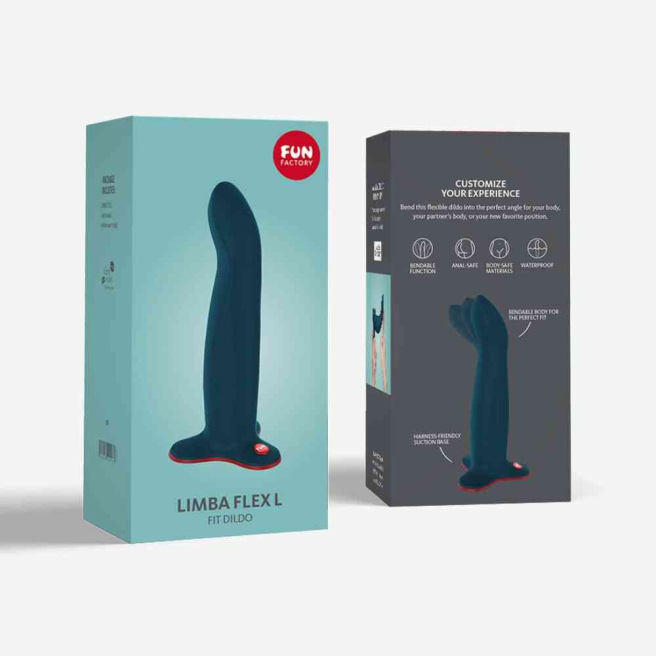 Limba Flex L - Dildo pliable - Bleu velours Limba Flex L - Dildo pliable - Bleu velours