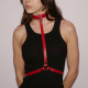 Harnais de poitrine en cuir Rouge