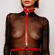 Harnais de poitrine en cuir Rouge