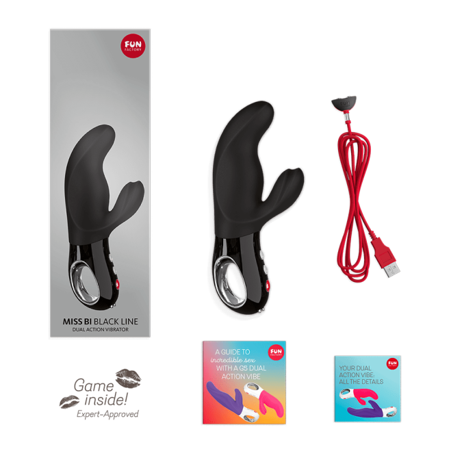 Miss Bi - Vibromasseur rabbit puissant - Noir Miss Bi - Vibromasseur rabbit puissant - Noir