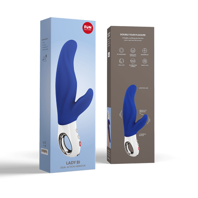 Lady bi - Vibromasseur Rabbit - Bleu marine Lady bi - Vibromasseur Rabbit - Bleu marine