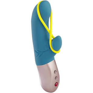 Amorino - Vibromasseur Rabbit silencieux - Pétrole et jaune fluo