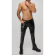 H067 Pantalon long en wetlook serpent avec poches arrière