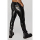 H067 Pantalon long en wetlook serpent avec poches arrière