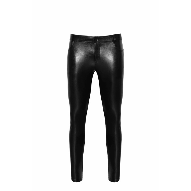 H067 Pantalon long en wetlook serpent avec poches arrière H067 Pantalon long en wetlook serpent avec poches arrière