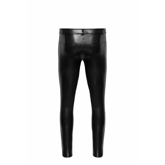 H067 Pantalon long en wetlook serpent avec poches arrière H067 Pantalon long en wetlook serpent avec poches arrière