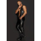 H067 Pantalon long en wetlook serpent avec poches arrière