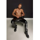 H067 Pantalon long en wetlook serpent avec poches arrière