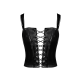 F379 Dominae Corset Top en PVC lacé sur l'avant