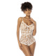 Body blanc transparent Celina avec dentelle brodée florale, bretelles ajustables