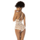Body blanc transparent Celina avec dentelle brodée florale, bretelles ajustables