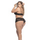 Ensemble lingerie noir, grande taille, avec top bustier et shorty dentelle