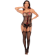 Bodystocking en résille noire style infirmière avec menottes - Mapalé