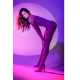 Bodystocking en résille à motif floral, couleur orchidée - Mapalé