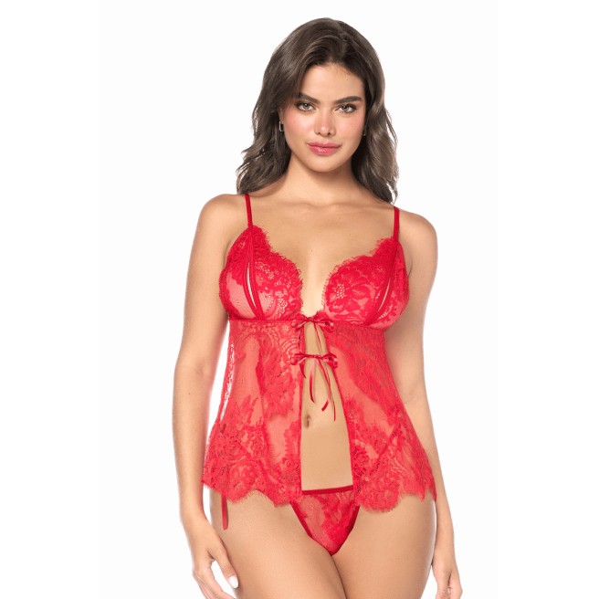 Babydoll Mapalé espiègle avec string à nouer