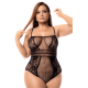 Body grande taille résille noire