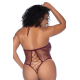 Body string grande taille en résille couleur cerise