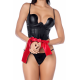 Accessoire coquin en satin réversible noir  rouge