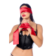 Accessoire coquin en satin réversible noir  rouge