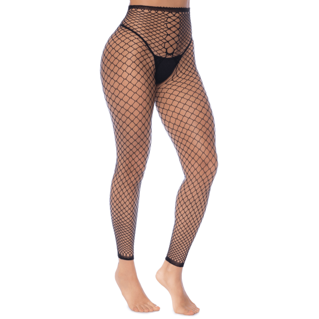 2 en 1 Top ou pantalon en résille noire