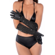 Gants satinés noirs avec strass - Mapalé