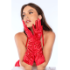 Gants satinés rouges avec strass - Mapalé