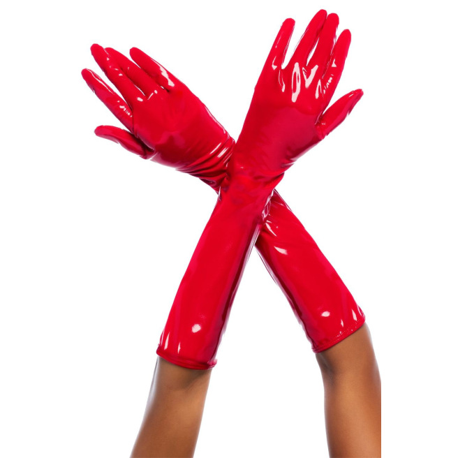 Gants en vinyle rouge