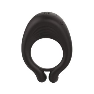 OCTAVE, Cockring Noir dans un silicone médical doux avec 1 mode de vibration