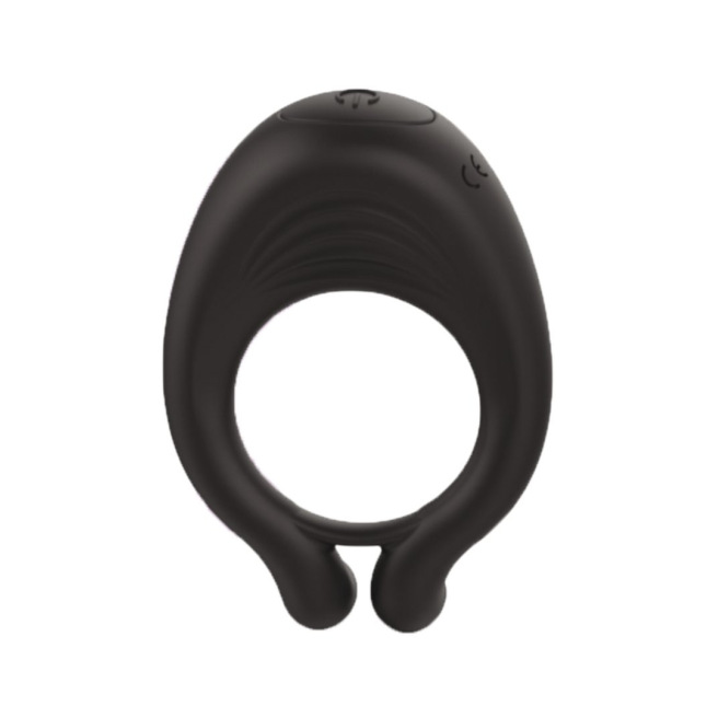 OCTAVE, Cockring Noir dans un silicone médical doux avec 1 mode de vibration