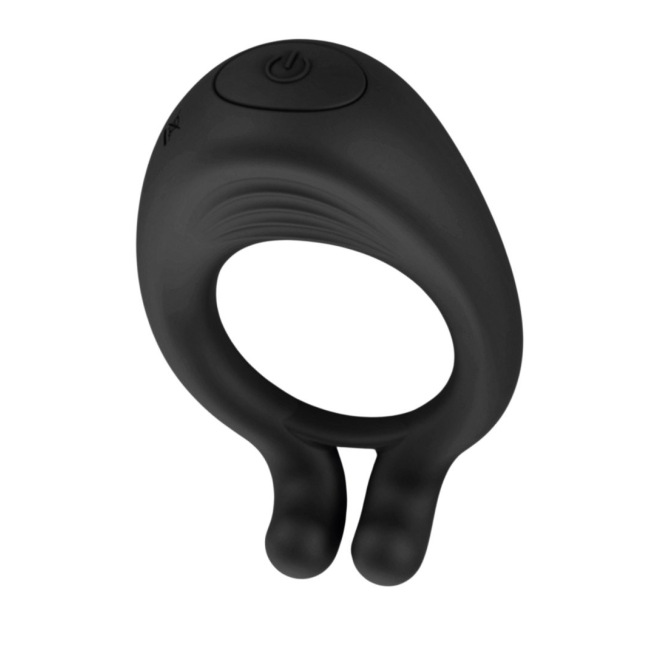 OCTAVE, Cockring Noir dans un silicone médical doux avec 1 mode de vibration
