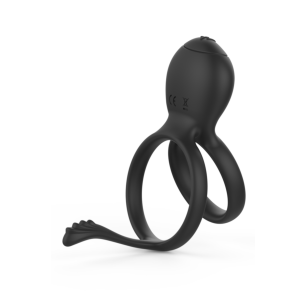 PEPIN, Cockring à double anneaux dans un silicone médical doux avec 1 mode de vibration
