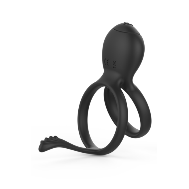 PEPIN, Cockring à double anneaux dans un silicone médical doux avec 1 mode de vibration