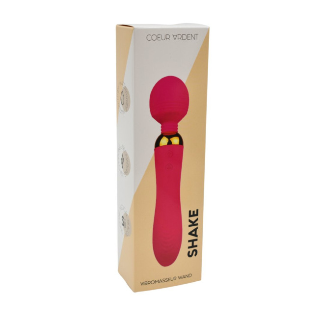 SHAKE Rose, Vibromasseur Wand USB en silicone médical avec 2 puissants moteurs indépendants