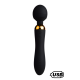 SHAKE Noir, Vibromasseur Wand USB en silicone médical avec 2 puissants moteurs indépendants