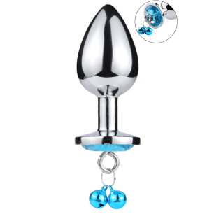 Plug bijou aluminium bleu avec clochettes Taille M JINGLE