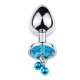 Plug bijou aluminium bleu avec clochettes Taille M JINGLE