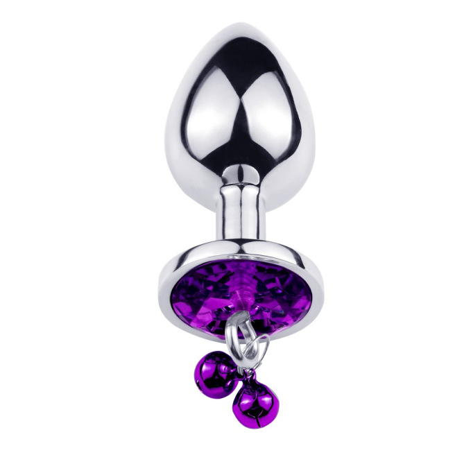 Plug bijou aluminium violet avec clochettes Taille S JINGLE