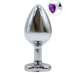 Plug bijou en aluminium bijou coeur violet Medium LOVELY