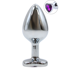 Plug bijou en aluminium bijou coeur violet Medium LOVELY