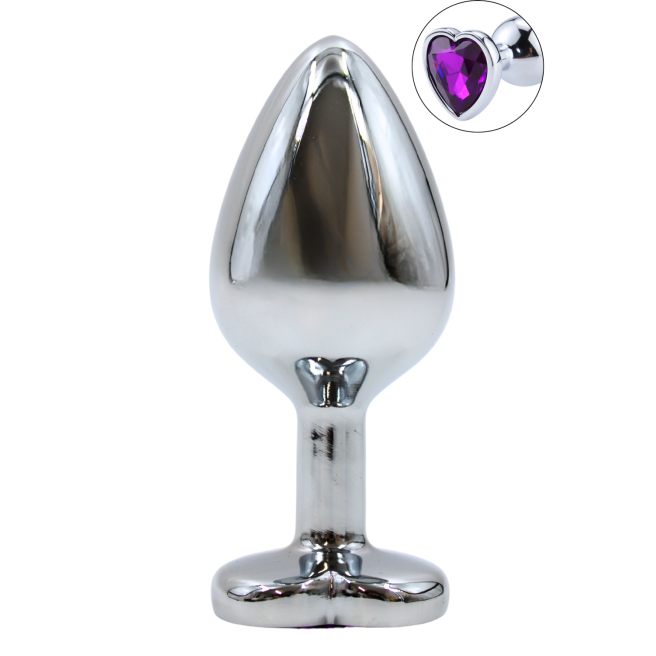 Plug bijou en aluminium bijou coeur violet Medium LOVELY