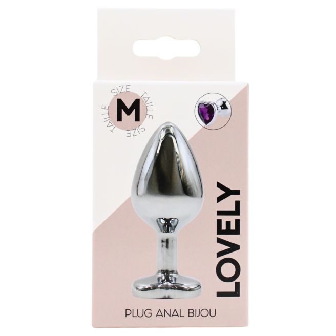Plug bijou en aluminium bijou coeur violet Medium LOVELY