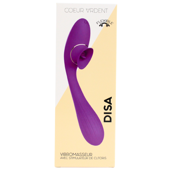 Stimulateur Clitoridien avec langue  Vibromasseur Point G 2-en-1 DISA Violet 