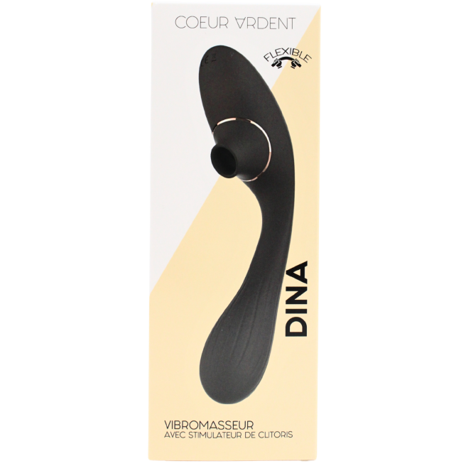Stimulateur Clitoridien  Vibromasseur Point G 2-en-1 DINA Noir