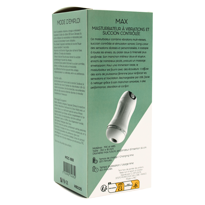 MAX  Masturbateur à Vibrations  Succion Contrôlée USB
